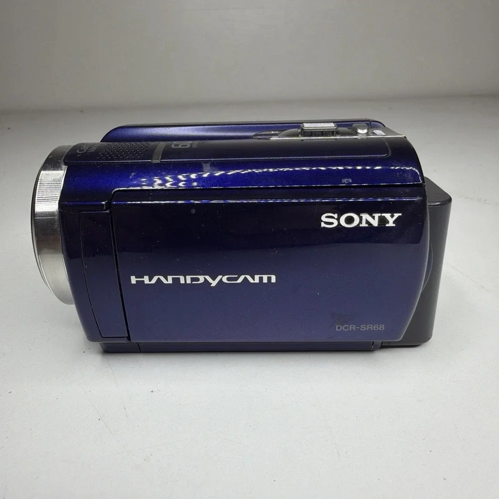 Sony DCR-SR68 Handycam Digital Camcorder Blue Untested Carl Zeiss